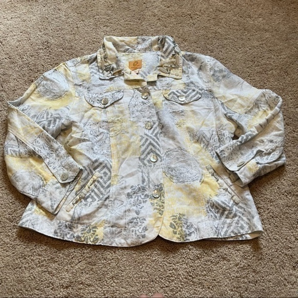 Ruby Rd. Linen beaded dress coat - Picture 2 of 10